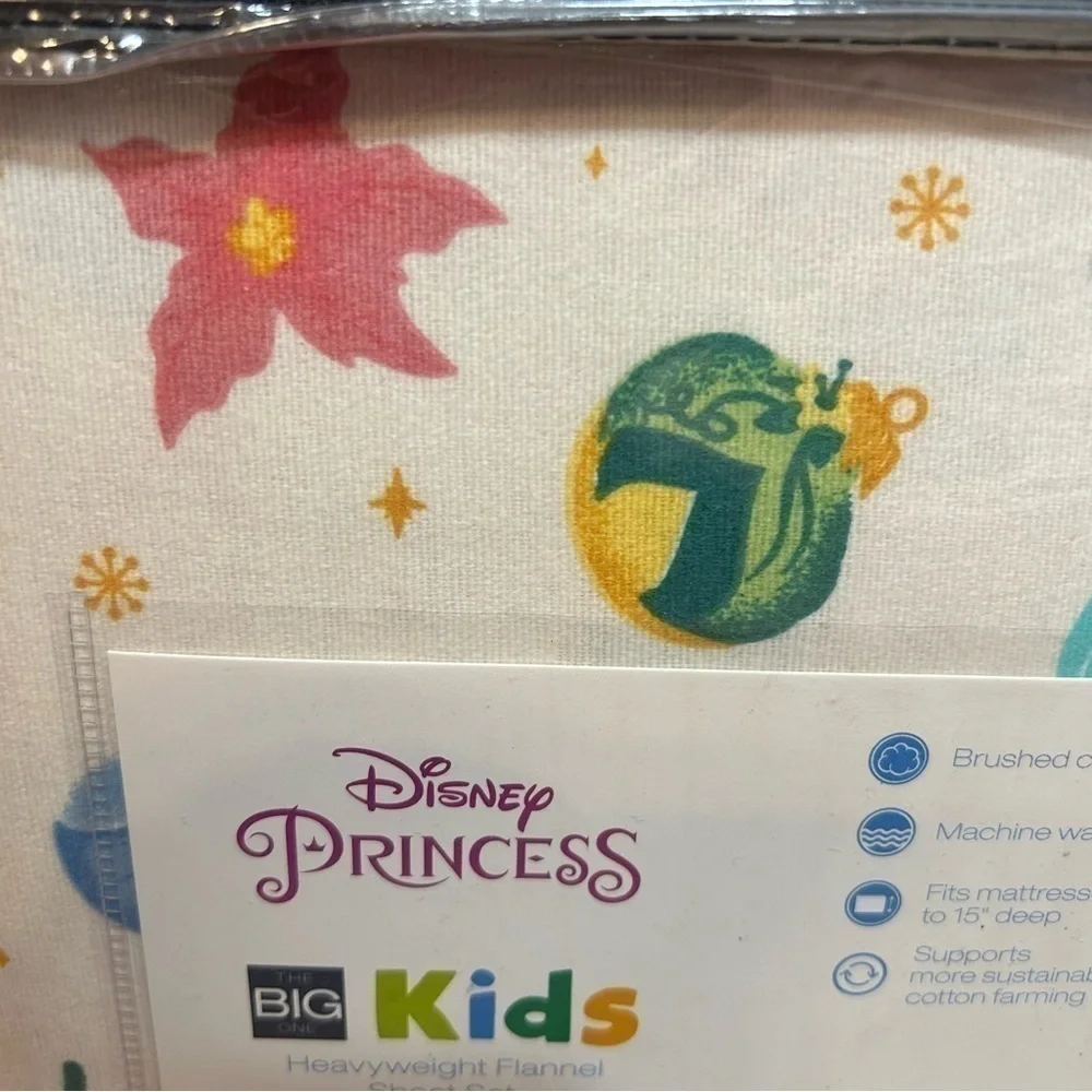 Disney Princess Sheet NEW Twin Heavyweight Flannel Tiana Cinderella Belle